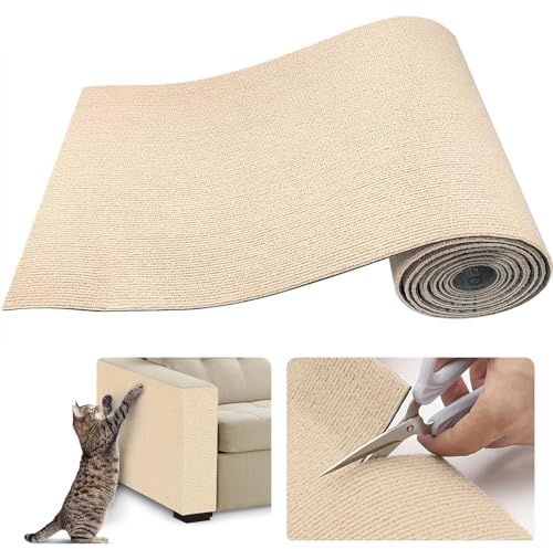 Selbstklebende Kratzschutzmatte für Sofa & Wand, 60x200 cm kratzschutz Sofa Katze- Trimmbarer Schutz gegen Katzenkratzer DIY Krallen KatzenteppichK