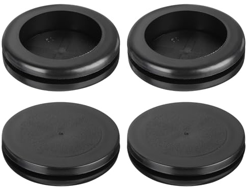 sourcing map 6Pcs Rubber Grommets 2 (50mm) Drill Hole, 1-3/4 (42mm) ID Double Sided Hole Plugs Ring Gasket for Firewall Cable Wire Protecting, Black