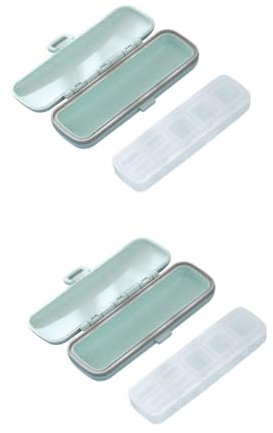 FRCOLOR 2stücke Tragbarer Medikamenten Organizer Mit Fächern Praktische Tablettenbox Für Und Medikamente Für Unterwegs Grüner Farbe Langlebig Und
