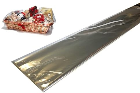 50 FOGLI CELLOPHANE PER CESTE, FIORI E CONFEZIONI REGALO 100x130cm CARTA LUCIDA TRASPARENTE