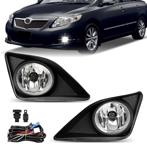 Misakomo Fog Lights - Front Fog Lamps Assembly Compatible with Corolla Altis 2008 2009 2010 - Fog Light Replacement Kit Replace#812200d042, 812100d042, sc2592100, and sc2593100