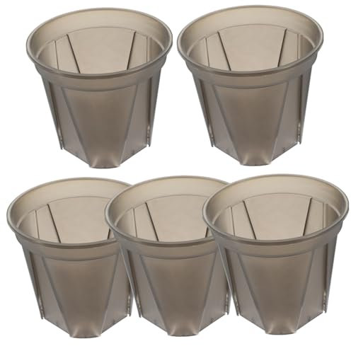 Milisten 5pezzi Vasi da Giardino Plastica Trasparente per Piante Vasi per Fioriere con Drenaggio per Piante Grasse e Fiori per Interni Ed Esterni