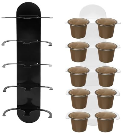 jinminamz Porta Capsule Da Parete, Portacapsule Da Caffè Senza Trapano Che Può Essere Fissato a Qualsiasi Superficie Ad Esempio Una Parete, e Può Contenere Fino a 20 Capsule Di Caffè
