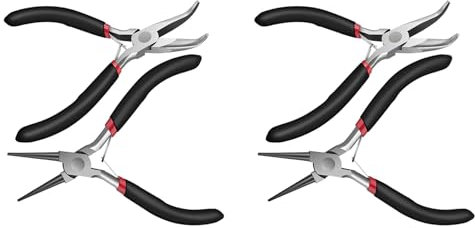 Lbvzxkad 4Pack Pinze A Becchi A Catena Piegata e Pinze A Becchi Tondi per Lavori e Riparazioni, Forniture per La Produzione di Gioielli