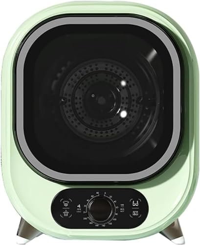 GXGSDM Mini Secadora eléctrica de 450 W, pequeña, portátil, con Tambor Interior de Acero Inoxidable, 35 decibelios de bajo Ruido, Ideal for dormitorios, Apartamentos y Viajes.(Green)