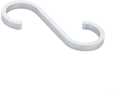 HEIBTENY Juego de 12 ganchos espaciales de aluminio en S para colgar utensilios de cocina, sartenes de carne, toallas y ropa (plateado)
