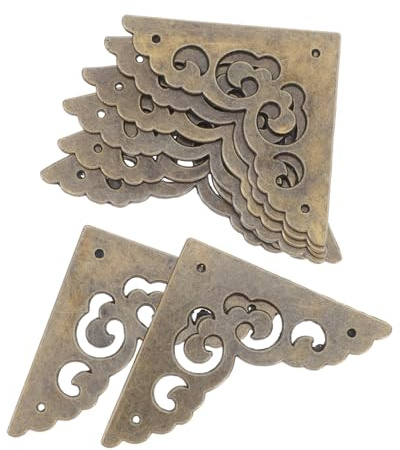 Angoily 8 De Esquinas De Metal Antiguo Decorativos Para Gabinetes Cofres Escritorios Joyas Puertas Cajones Mesas Accesorios De Herrajes Para Muebles