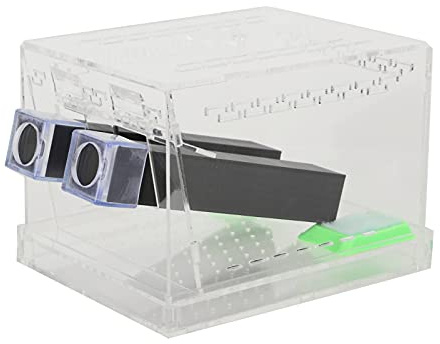 Cryfokt Scatola per Mangiatoia per Grilli in Acrilico Trasparente con Coperchio Ventilato Facile Osservazione degli Insetti, Kit per la Cura dei Grilli per Terrario per Rettili (Grande)