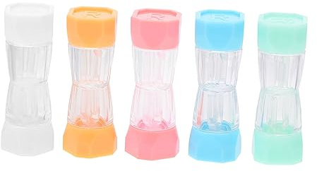 GALPADA 5 Piezas Estuche para Lentes de Contacto Portátil Contenedor Resistente Fugas Organizador Seguro para Almacenamiento y Transporte de Lentes de Ojos Mezcla de Colores