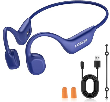LOBKIN Bone Conduction Headphones, Open Wireless Bluetooth 6.0 with Magnetic IPX6 Waterproof Earphones Running Headphones, Ultra-Lightweight Sports Earbuds for Gym Workout Cycling