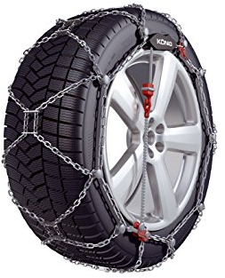 BB-EP KÖNIG Schneeketten - DIE FEINGLIEDRIGE 12mm Schneekette - Freigegeben für Ford Kuga (2017) mit der Reifengröße 235/55 R17 im Set mit hochwertigen Handschuhen