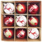 Victor's Workshop Weihnachtskugeln 9tlg. 6cm Kunststoff Christbaumkugeln Weihnachtsdeko Weihnachtsbaum Dekoration Set Plastik Ornament Weihnachten Deko mit Anhänger Oh Hirsch Thema Rot Weiß
