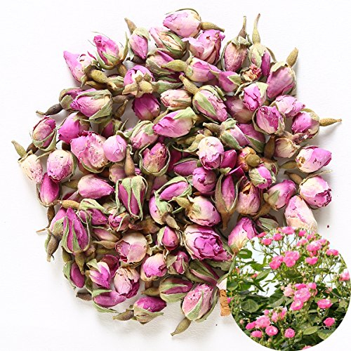 TooGet Rose Naturel Parfumé Rose Bourgeons Pétales de Séchés Damas Séchés en Gros, de Qualité Alimentaire Culinaire - 60g