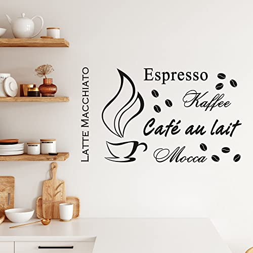 GRAZDesign Wandtattoo Kaffee Espresso Mocca | Wandtattoo Küche selbstklebend - 85x50cm / 054 türkis