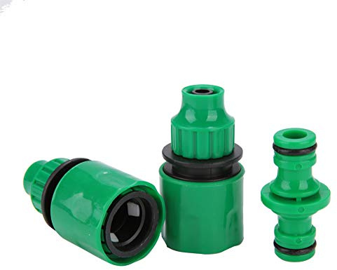 Hose Connector Garden Hose Fitting Set 3Pcs with Double Male Garden Hose Outdoor Tap Connector Hose Pipe Fittings Kit for Tap End Irrigation System
