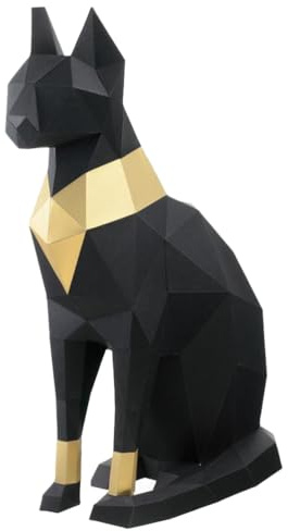WINOMO Stereoskopisches Papiermodell Ägyptische Katze DIY Origami Dekoration Für Erwachsene Handgefertigte Geometrische Bastelarbeit Aus Hochwertigem Papier Für Feste Und Partys