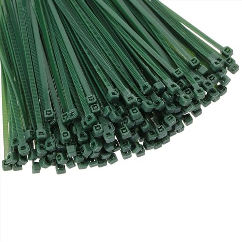 Mini Skater 4 Inch Multi-Color Multi-Purpose Nylon Zip Ties (4 inch, 200pcs Dark Green)