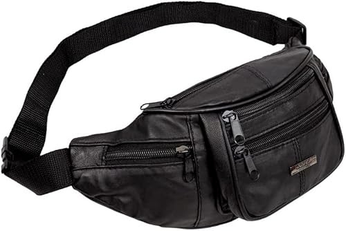 Woodland Leathers Bauchtasche aus echtem Leder, wasserdichte Gürteltasche und Bauchtasche für Damen und Herren, Hüfttasche als Reise-, Urlaubs- und Geldgürtel, modische Bauchtasche mit dem Hund und