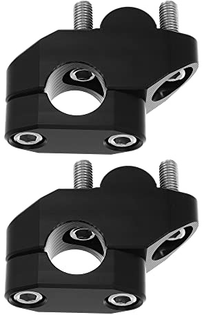 X AUTOHAUX 2pcs Motorcycle Handlebar Bracket Clamps Risers Fit 7/8 22mm Black