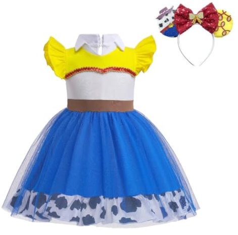 Lito Angels Bébé Fille Robe Cowgirl avec Bandeau, Taille 12-18 mois