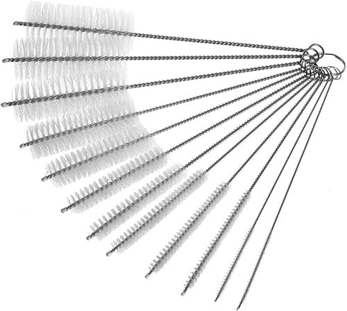 JOFONY 12 Stück Reinigungsbürsten Set,Strohhalmbürste Nylon Flaschenbürsten,Kleine Milchschlauchbürste Schlauchbürsten Abflussbürste Für kleine Zwischenräume