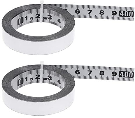 sourcing map 2pcs Self-Adhesive Measuring Tape 400cm Metric Tape Measure Stainless Steel Waterproof Left to Right Read Metal Sticky Ruler Steel Workbench Ruler