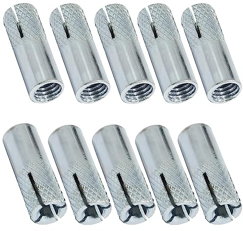 AERZETIX - C67620 - Set di 10 Tasselli di ancoraggio a espansione Ø10x30mm per bullone/vite M8 - tassello per colpire - foratura calcestruzzo mattone pietra fissaggio muratura - in acciaio