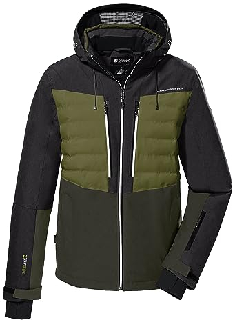 killtec Herren Skijacke/Funktionsjacke mit abzippbarer Kapuze und Schneefang KSW 56 MN SKI JCKT, dark moss, XL, 38710-000