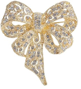 Broches Scintillantes Vintage à Gros Nœud En Strass Classiques Pour Fête De Mariage Danse Banquet Pour Femmes Filles Épingles Délicates Robe Costume Chemise Vêtements Accessoires Bijoux