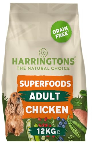 Harringtons Superfoods Complete Grain Free Hypoallergenic Chicken with Veg Dry Adult Dog Food 12kg - Made with All Natural Ingredients