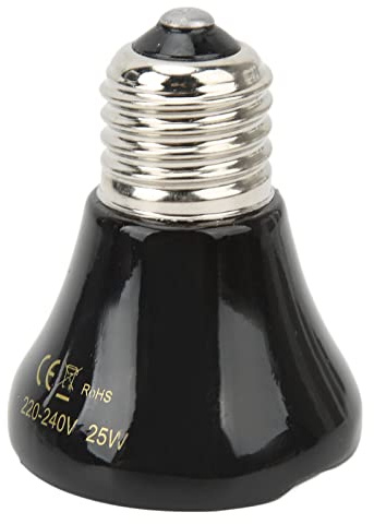 aqxreight Lampada Riscaldante per Rettili in Ceramica Mini Lampadina Riscaldante a Infrarossi di Piccole Dimensioni per Lucertole Rettili 220V‑240V (25W)
