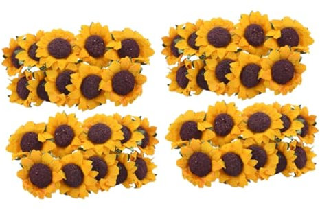 STOBAZA 200stücke Künstliche Sonnenblumen Papierblumen Deko Für Home Garten Lebensechte Blumenarrangements Tischdekoration Für Hochzeiten Und Partys Farbenfroh Und Vielseitig