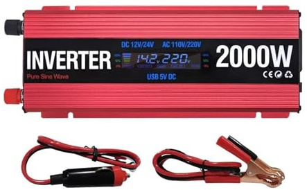 Inversor Onda Sinusoidal 2000 W 1000 W 600 W CC 12 V Y 24 V Universal A CA 110 V Y 220 V Inversor Coche Transformador Convertidor Potencia Inversor Solar Transformador Inversor Onda Pura(110V,2000W)