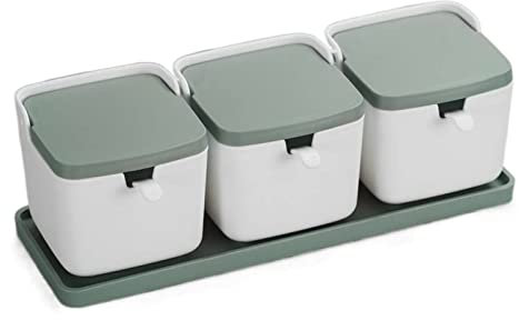 ABBNIA Bonbonnière 1 Ensemble de Cuisine en Plastique sucrier avec cuillère récipient à sel sel et Poivre boîte à épices