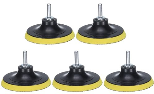sourcing map 4 Inch Hook and Loop Sanding Disc Pads M14 Shank PP Drill Sanding Attachment, Sand Paper for Power Tools - Yellow + Black 5 Set 10pcs