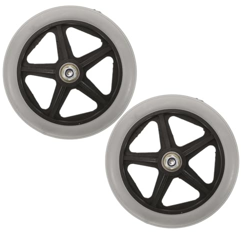 FRCOLOR Wheelchair Parts 2pcs Heavy Duty Replacement Wheels for Wheelchair Front Caster Tires