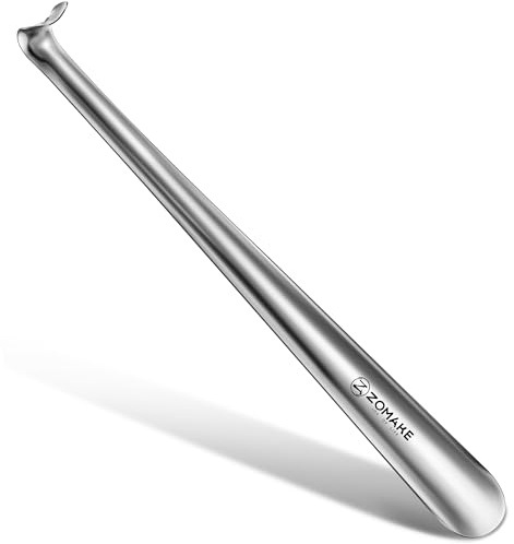 ZOMAKE Calzascarpe Lungo, Calza Scarpe Metallo 42cm, Calzante per Scarpe Acciaio Inossidabile, Shoe Horn per Uomini Donne Anziani (1 Pezzo)
