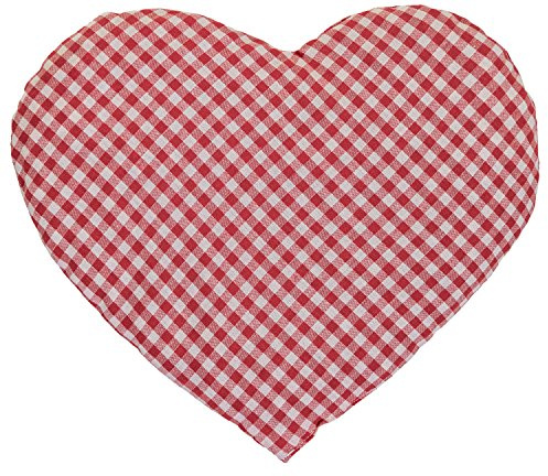 GIRAFFENLAND Zirbenkissen Herz | ca 30x25cm | rot-weiß | Zirbenholzkissen Herzkissen mit Zirbenspäne
