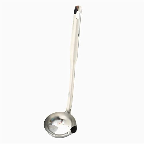 HJUGHPN Louche séparateur d'huile en acier inoxydable pour femme avec cuillère à soupe et passoire pour cuisine avec isolation thermique anti-brûlure