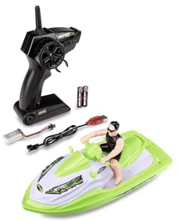 Carson Jetski 2.4GHz RTR - Barco teledirigido para niños y Adultos, Incluye Mando a Distancia, Color Verde