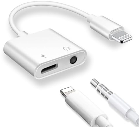 keyxer iPhone Splitter, Kopfhörer Adapter, Audio Splitter Kopfhörer Adapter Kompatibel, kopfhöreradapter 3.5 2in1, für iPhone 14/13/12/11/XS/XR/X/8/7, Unterstützt alle iOS