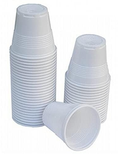 Generico 1000 Bicchierini Caffè in Plastica 80 ml Bianco 10 confezioni da 100 pz bicchieri piccoli macchinettà caffè ufficio bar per uso quotidiano