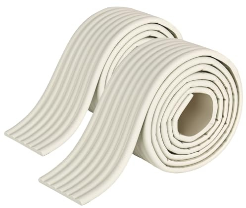 2 Stück Kantenschutz Selbstklebend, 4m x 80mm Bettkantenschutz W-Typ | Antikollisionsstreifen Kantenschutz Baby für Haushaltsschränke Scharfe Scharfe Kanten Tisch Möbel 2x2m Weiß