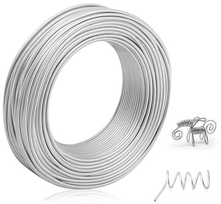 3mm Aluminum Craft Wire 9 Gauge, 32.8 Feet (10m) Bendable Sculpting Metal Wire for Bike Modelling Skeleton Craft Floral Making, Jewelry Making, Weaving and Wrapping (Sliver)