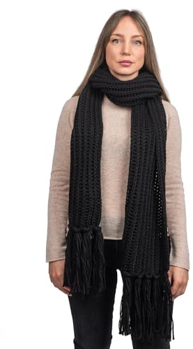 DALLE PIANE CASHMERE Sciarpa Donna Misto Alpaca - Nero
