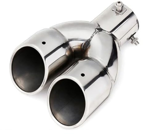 Silenziatore Terminale 63mm Universal Car Muffler Tubo Di Scarico Doppia Uscita Acciaio Inox Cromato Argento Punta Finale Rivestimento Gola Coda Modificato