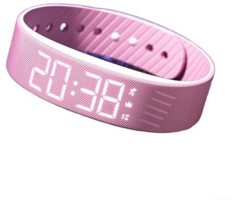 Reloj de fitness multifunción impermeable, carga USB, pulsera inteligente podómetro, rastreador de actividades, monitor de sueño para adultos y niños (rosa)