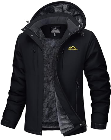 MAGCOMSEN Black Ski Jacket Women Snowboard Skiing Waterproof Warm Fleece Lined Insulated Winter Windproof Rain Coats M
