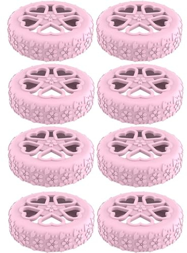 Blomma bagage hjulskydd silikon resväska ersättning tillbehör brusreducerande skydd för resor paket med 8 antiwear skydd