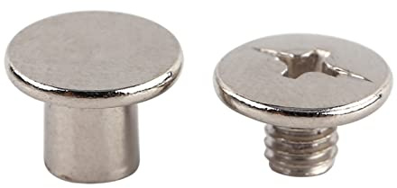 Smandy 100 Pcs Rivets à Vis, Nickelés, Rivets Chicago Durables de 5 X 6 Mm pour l'artisanat du Cuir, les Vêtements, les Vestes, les Jeans et Plus